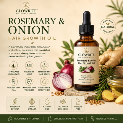 GlowRite Organic  Rosemary & Onion Hair Growth Oil