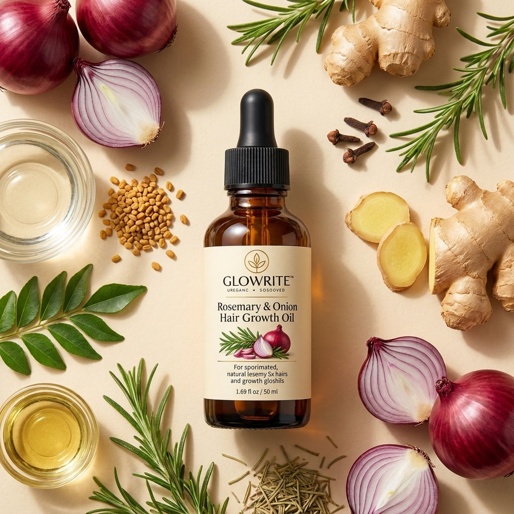 GlowRite Organic  Rosemary & Onion Hair Growth Oil
